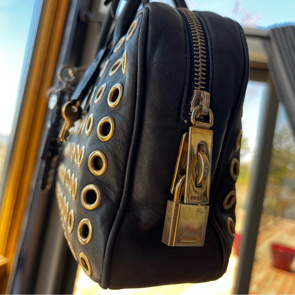Prada: Grommet Robot Keychain with Lock & Key Tote Bag *RARE* - Picture 11 of 16